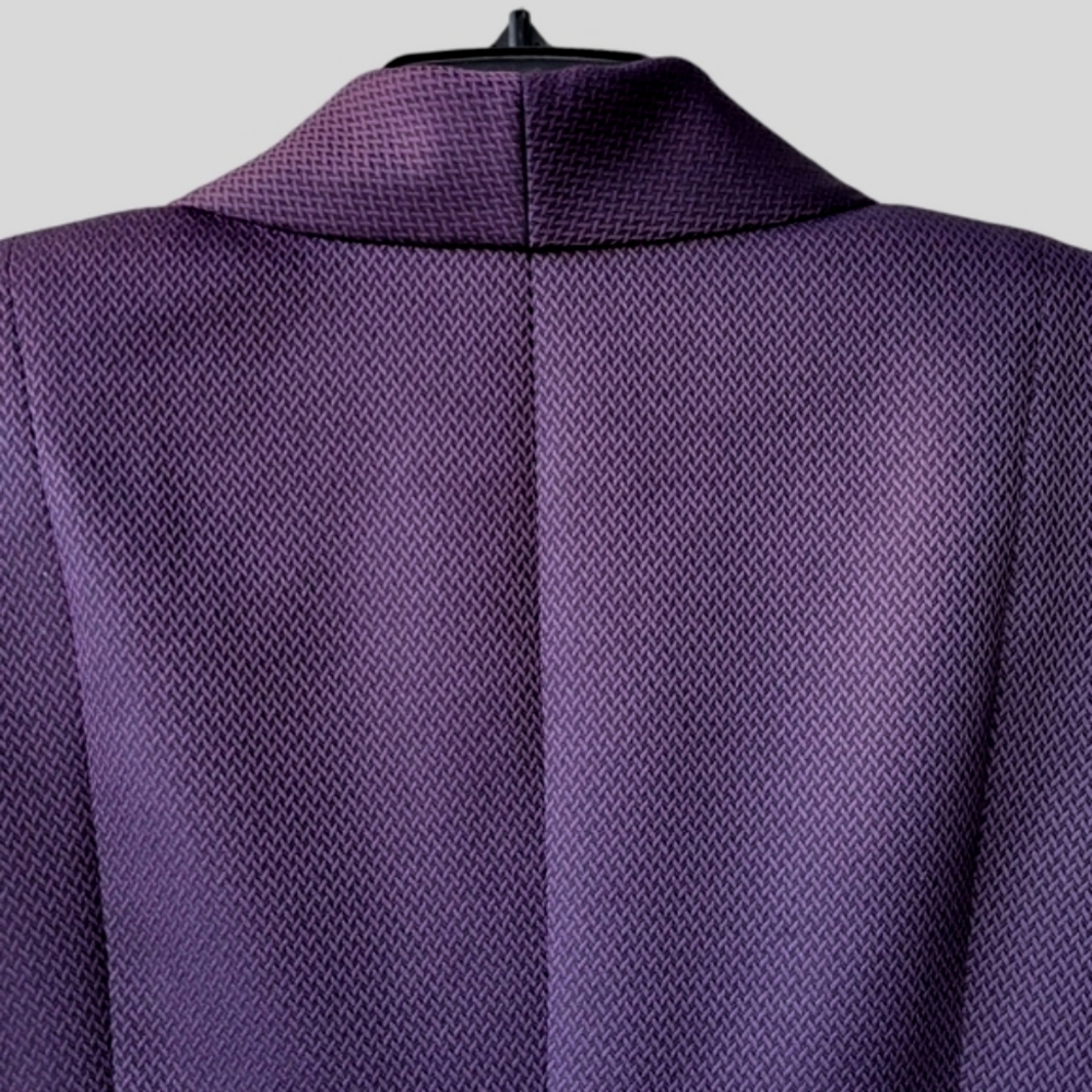Tahari purple-brown skirt suit - straight midi skirt, hidden jacket closure 14P - Picture 7 of 17